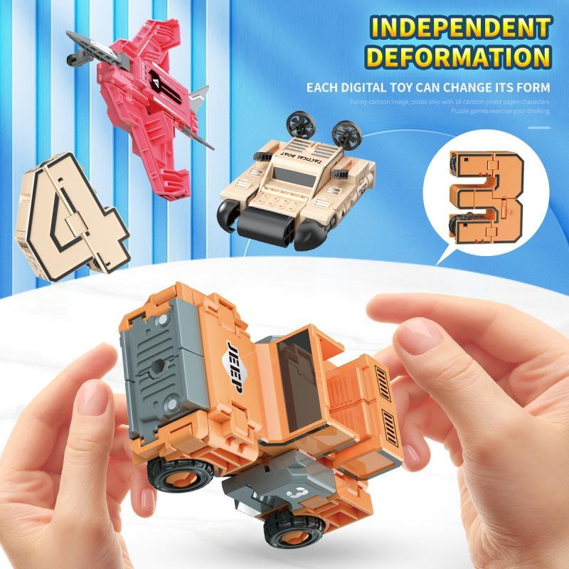 Transform Robot Toy, 0-9 Number Blocks Transform Robot Toy, STEM Learning & Educational Toy, Birthday Gift for Teens