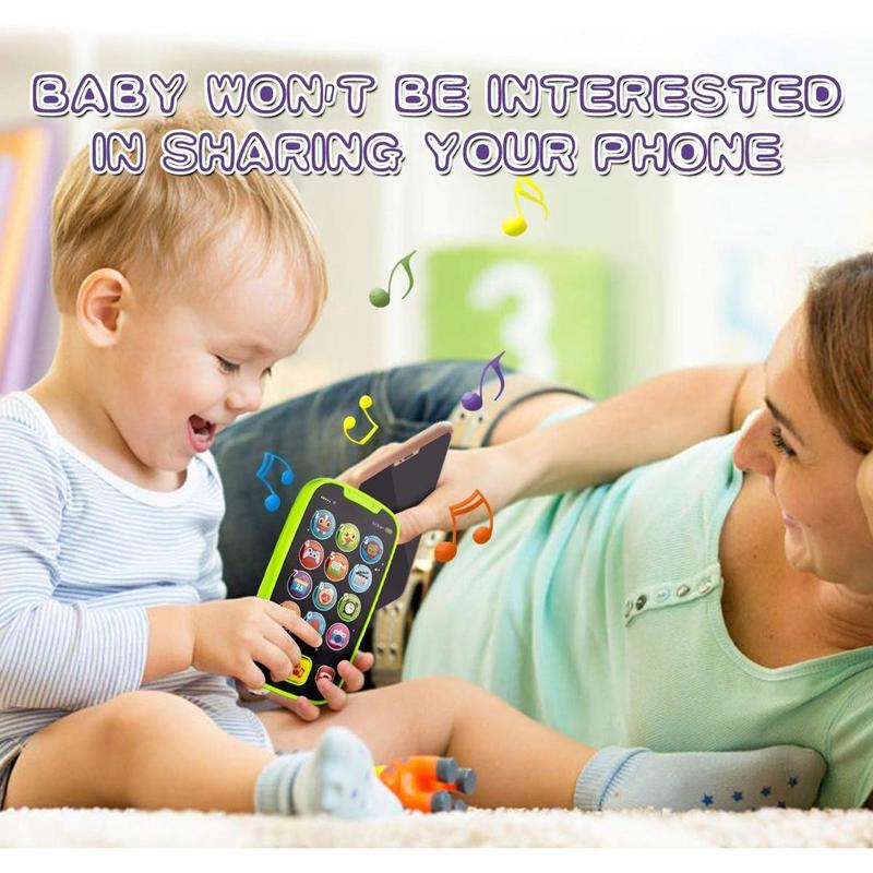 Baby Toy Phone for 1 2 3 Year Old Boy Girl Fake Phone Toys with Music Baby Cell Phone Toys 6 to 12 Months Light Up Play Phone for Babies s Toddlers Educational Learning Toys Gifts for Boys