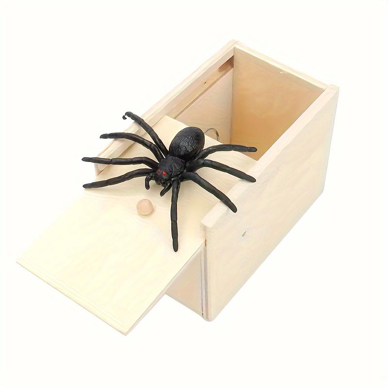 A Wooden Spider Prank Box-Funny Prank Gift Practical Joke Suit, Suitable for Various Room Types, Outdoor Use, Holiday Themes Include Halloween