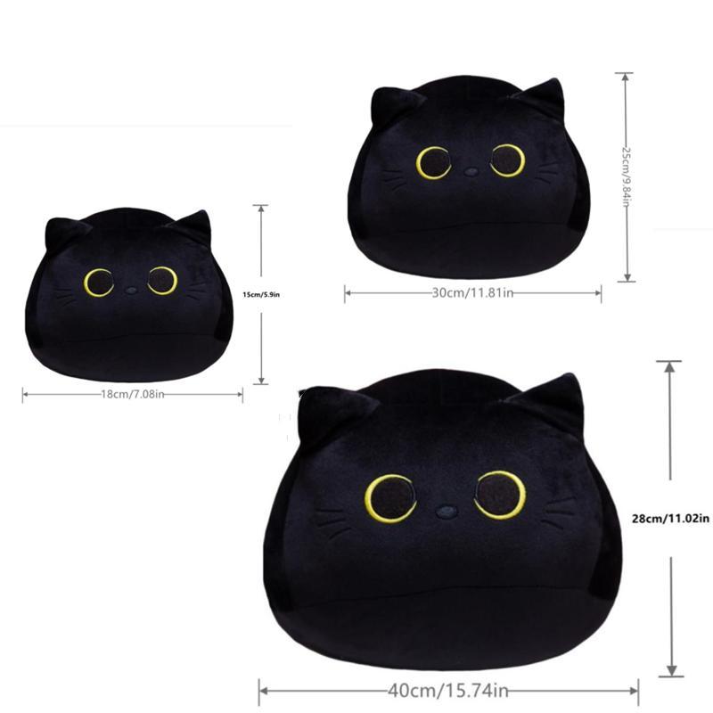 Black Cat Design Plush Toy, Cute Stuffed Animal Plushie, Soft & Comfy Plush Toy for Kids & Pet, Birthday Gift, Home Decor Ornament