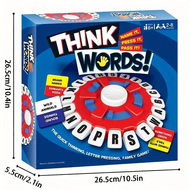 Word Game,Board Games,Games for Adults,Fast-Paced Fun Family Card Game in Portable Packaging,Race Against The Timer to be The Last Player,Learning Game Great for All Ages (Red+Black)