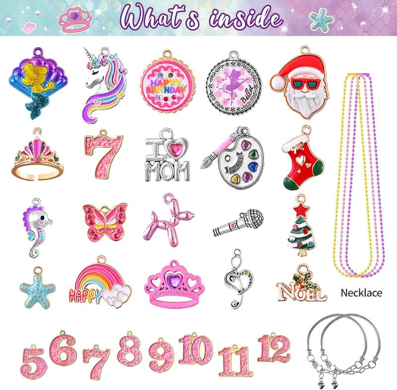 Charm Bracelet Making Kit & Unicorn Mermaid Girl Toy- ideal Crafts for Ages 8-12 Girls who Inspire Imagination and Create Magic with Art Set and Jewelry Making Kit