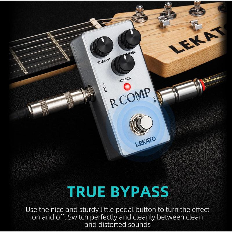 Compressor Pedal, Portable Mini Vintage Compressor Guitar Effect Pedal for Electric Guitar and Bass with True Bypass, Music Accessories