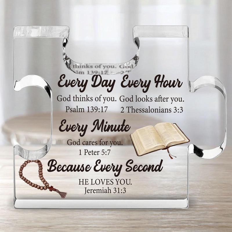 Acrylic Puzzle Plaque, Inspirational Religious Gift, Verses Keepsake for Adult Kid Birthday, Birthday Gift for Mom Teens Girls Friends