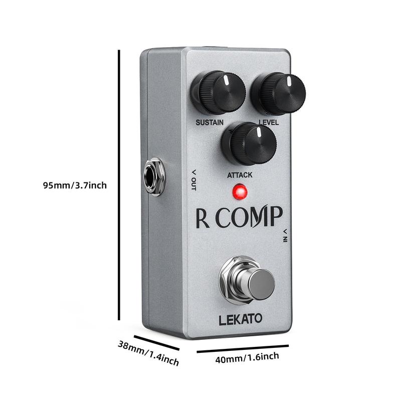 Compressor Pedal, Portable Mini Vintage Compressor Guitar Effect Pedal for Electric Guitar and Bass with True Bypass, Music Accessories