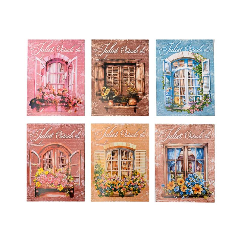 Flower Window Pattern Decorative Stickers, 20pcs set Landscaping Material Decorative Stickers, DIY Decorative Stickers for Scrapbooking & Journal Making