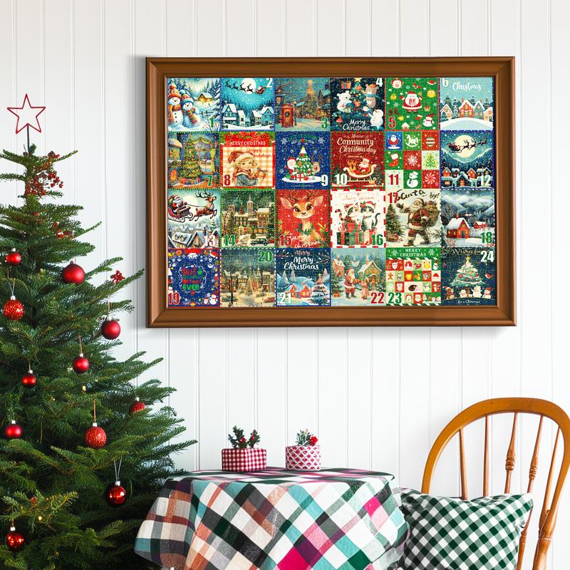 All4jig Advent Calendar 2024 Christmas Jigsaw Puzzles for Adults Kids, 1008 Pieces 24 Days Countdown Calendar Adult Puzzles, Perfect Xmas Christmas Vacation Advent Calendar Gift