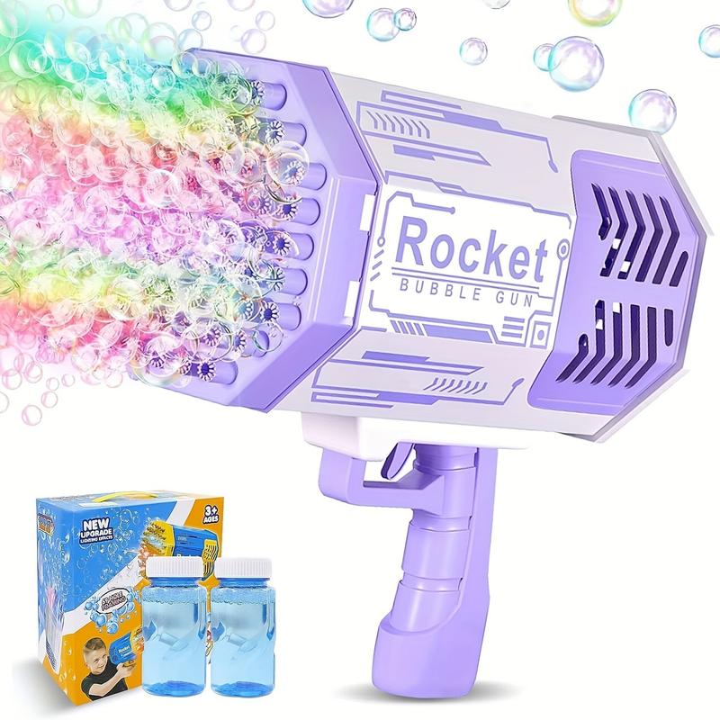 Bubble Machine Bubble Blaster Toys for Kids Bubble Maker with 69 Holes and Colorful Lights