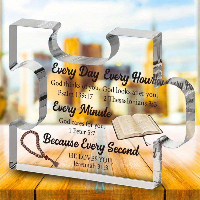 Acrylic Puzzle Plaque, Inspirational Religious Gift, Verses Keepsake for Adult Kid Birthday, Birthday Gift for Mom Teens Girls Friends