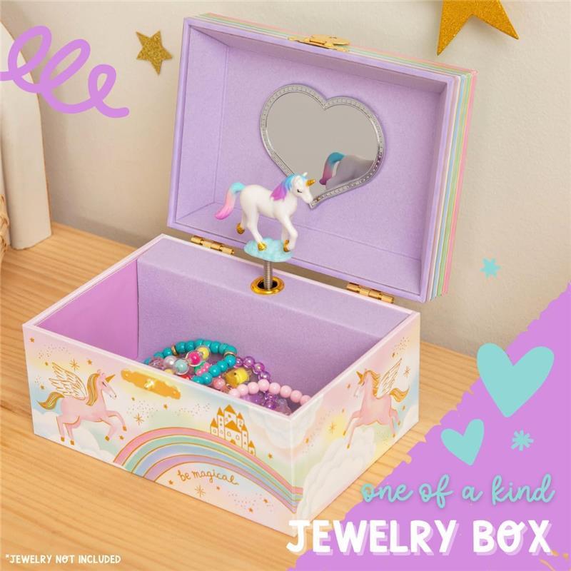 Musical Unicorn Jewelry Box for Girls - Kids Jewelry Box with Spinning Unicorn, Unicorn Gifts for Girls, Unicorn Toys - 6 x 4.7 x 3.5 in