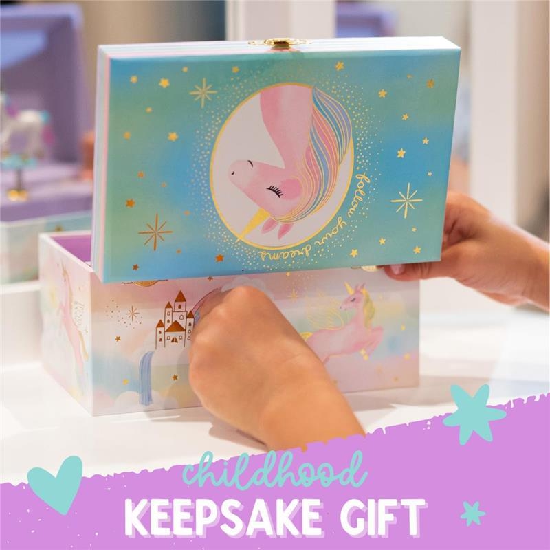 Musical Unicorn Jewelry Box for Girls - Kids Jewelry Box with Spinning Unicorn, Unicorn Gifts for Girls, Unicorn Toys - 6 x 4.7 x 3.5 in