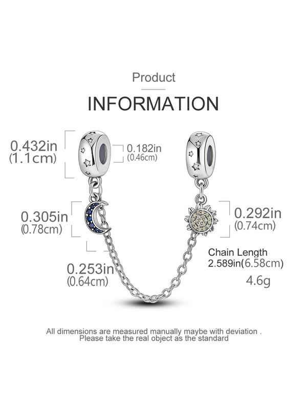 Moon & Sunflower Design Safety Chain, Rhinestone Decor Chain for Diy Bracelet, Fashion Accessories for Women & Girls