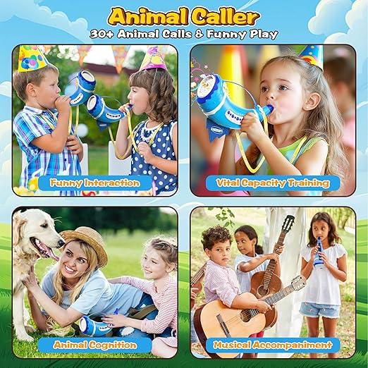 Animal Caller Toys for kids 3-5, Hunting Toys with 2 Modes & 30 Realistic Animal Sounds, Outdoor Discovery Play with 8