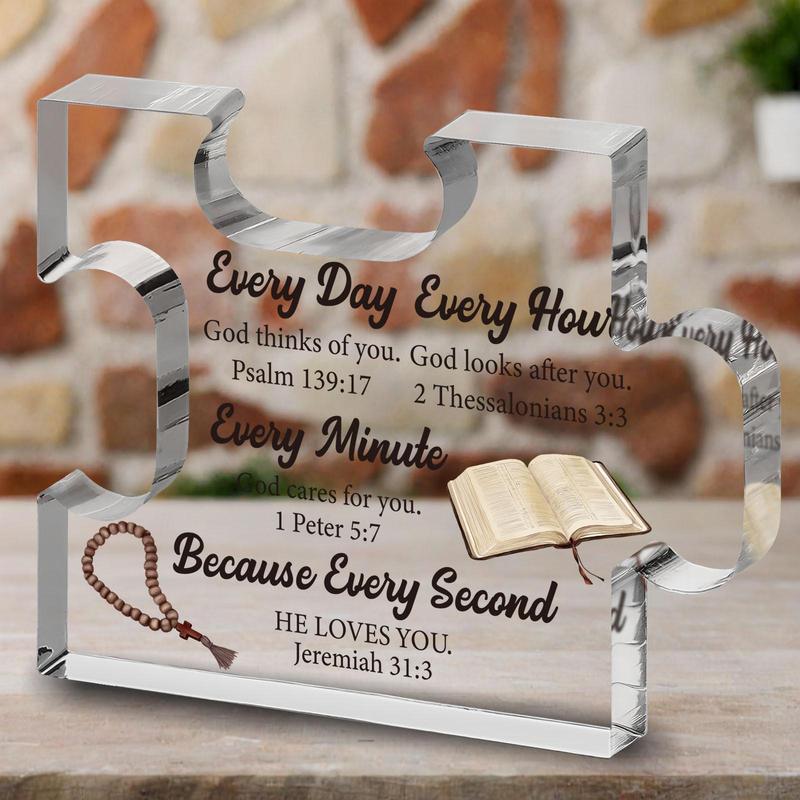 Acrylic Puzzle Plaque, Inspirational Religious Gift, Verses Keepsake for Adult Kid Birthday, Birthday Gift for Mom Teens Girls Friends