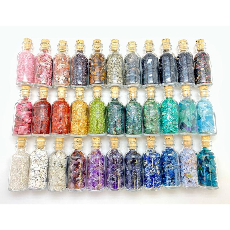 Gemstone Bottle (70 stone types available) Stone Bottles by New Moon Beginnings - Gemstone Chips