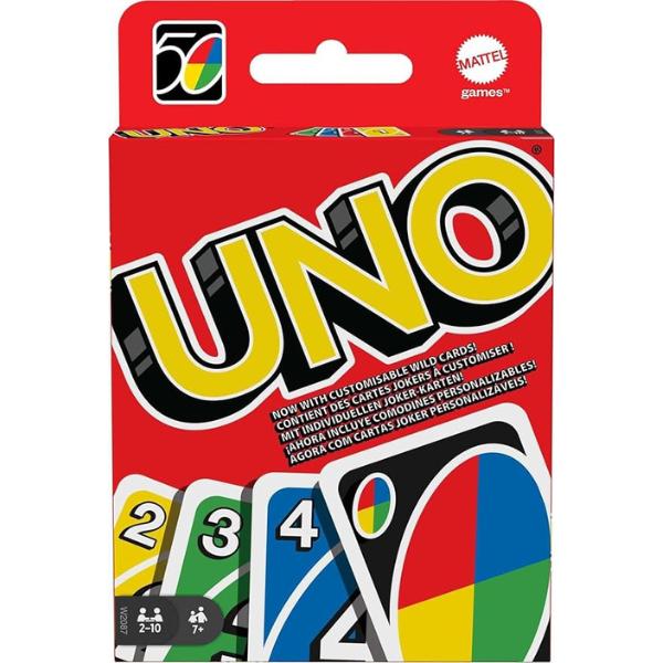 UNO - Classic Colour & Number Matching Card Game - 112 Cards - Customizable & Erasable Wild - Special Action Cards Included - Gift for Kids 7+, W2087