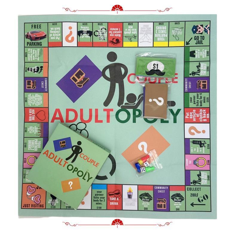 Adultopoly Couple Game Card Board Game - Date Night Couple Games (1 Set)