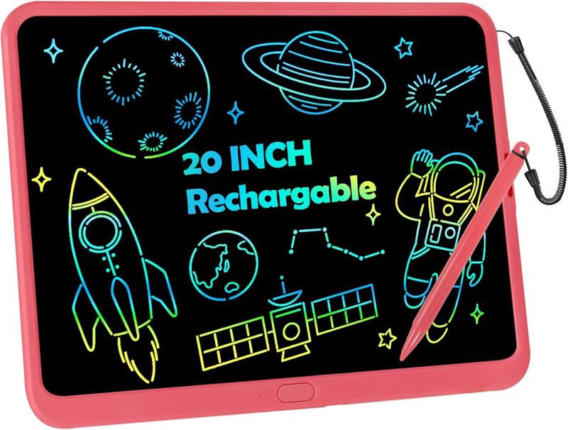 LCD Writing Tablet for , 20 Inch Rechargeable Drawing Board,  Educational Travel Toys, Christmas Birthday Gift for 3 4 5 6 7 8 9 Year Old Girls Boy