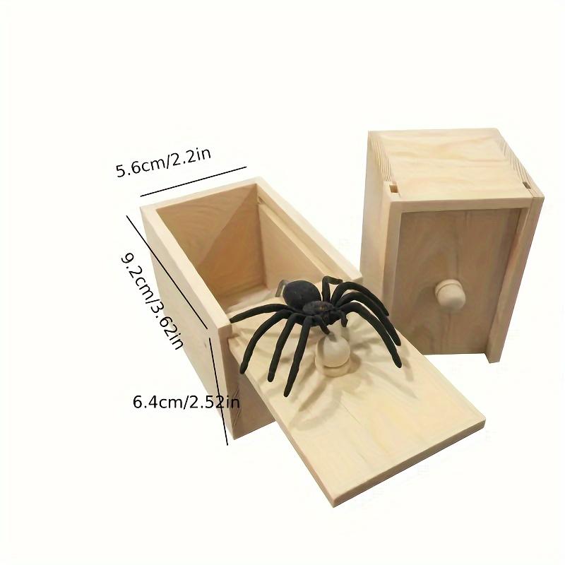 A Wooden Spider Prank Box-Funny Prank Gift Practical Joke Suit, Suitable for Various Room Types, Outdoor Use, Holiday Themes Include Halloween