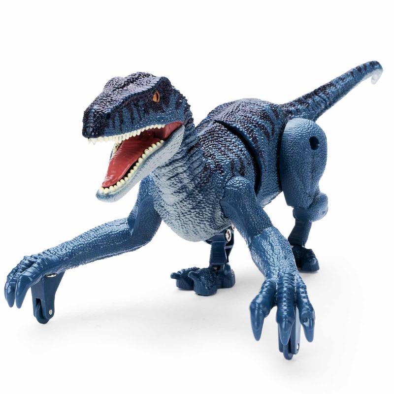 Remote Control Dinosaur Toys for Kid - Walking Dinosaur Toys for Boys 5-7，RC Jurassic Velociraptor Toys 8-12，Robot Dinosaur 3-5 with Light Sounds Toys for Boys Age 3+ Rechargeable Blue