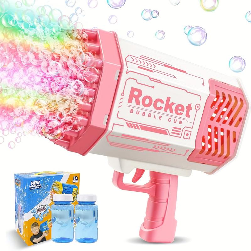 Bubble Machine Bubble Blaster Toys for Kids Bubble Maker with 69 Holes and Colorful Lights