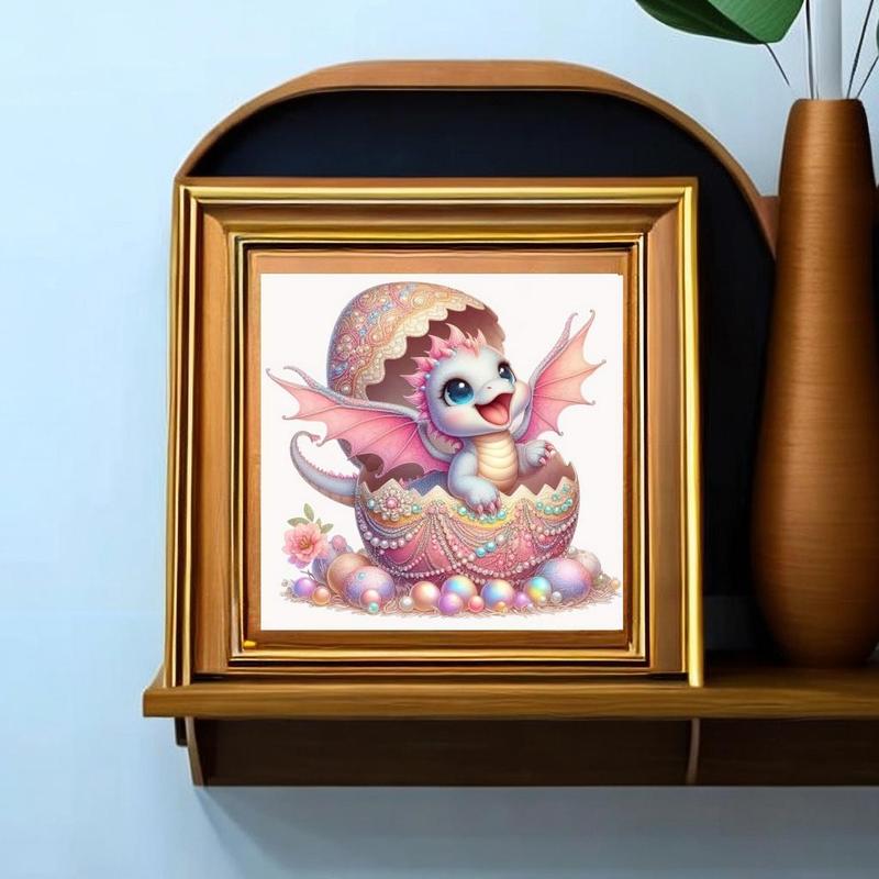 Dinosaur Egg DIY Diamond Art Painting Picture Without Frame, DIY 5D Diamond Arts Painting Kit, Wall Art Decor for Home Living Room Bedroom