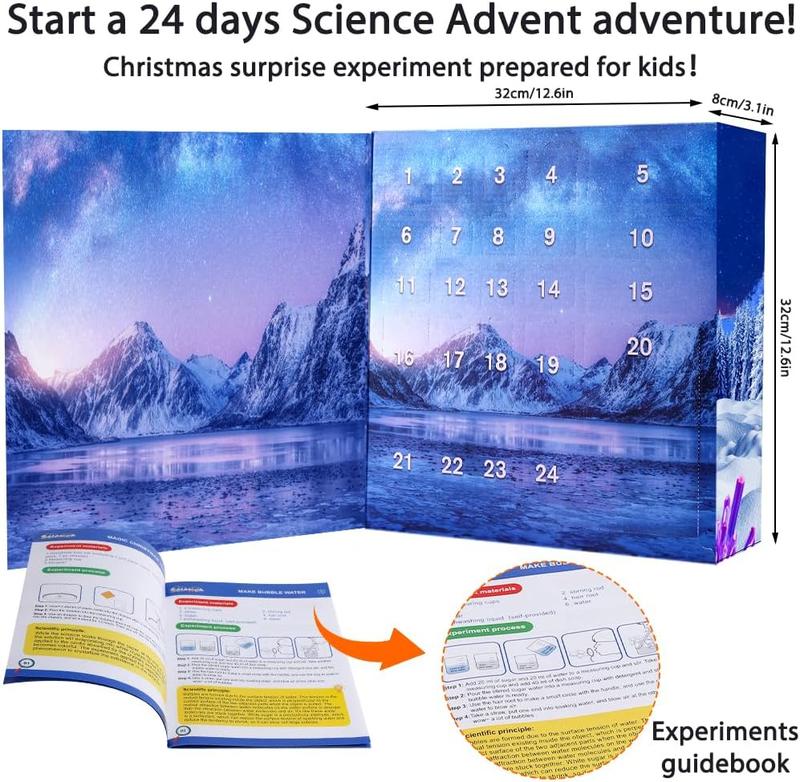 2024 Christmas Party Gift Advent Calendar - 24 Days Gemstone Science Kits & Magic Experiments