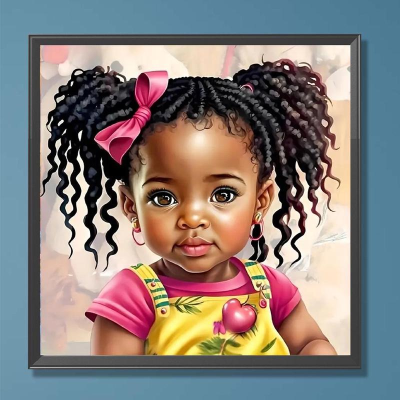 DIY Artificial Diamond Arts Painting Kit Without Frame, Cartoon Girl Pattern DIY Painting, Handmade Craft Wall Art Decoration