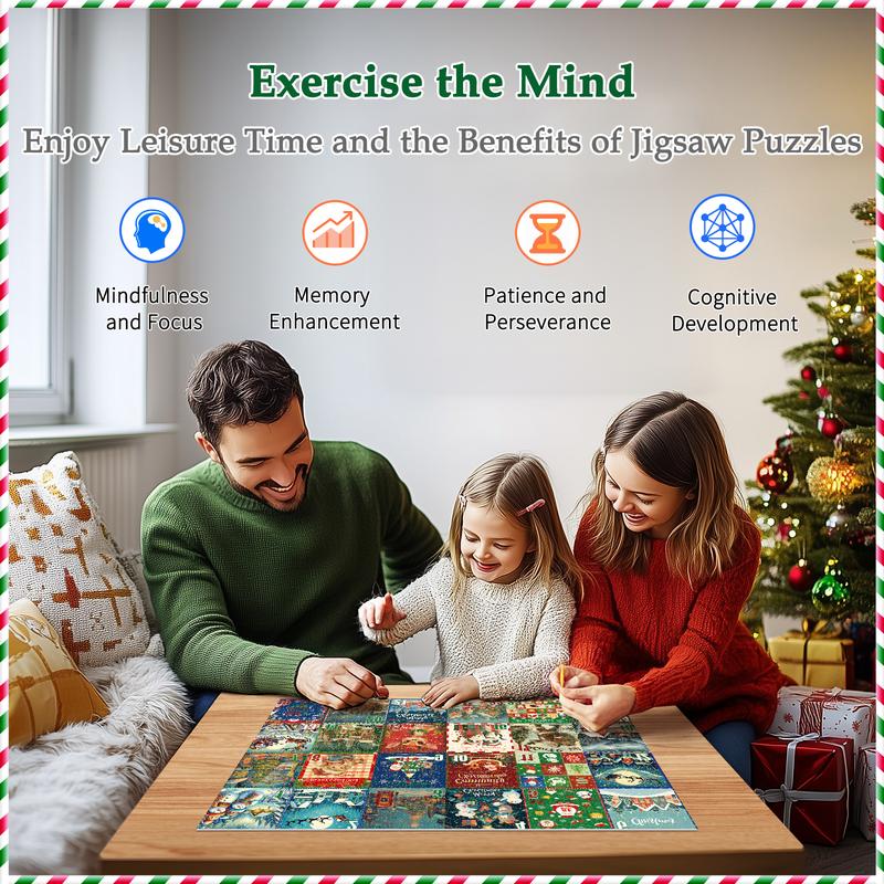 All4jig Advent Calendar 2024 Christmas Jigsaw Puzzles for Adults Kids, 1008 Pieces 24 Days Countdown Calendar Adult Puzzles, Perfect Xmas Christmas Vacation Advent Calendar Gift