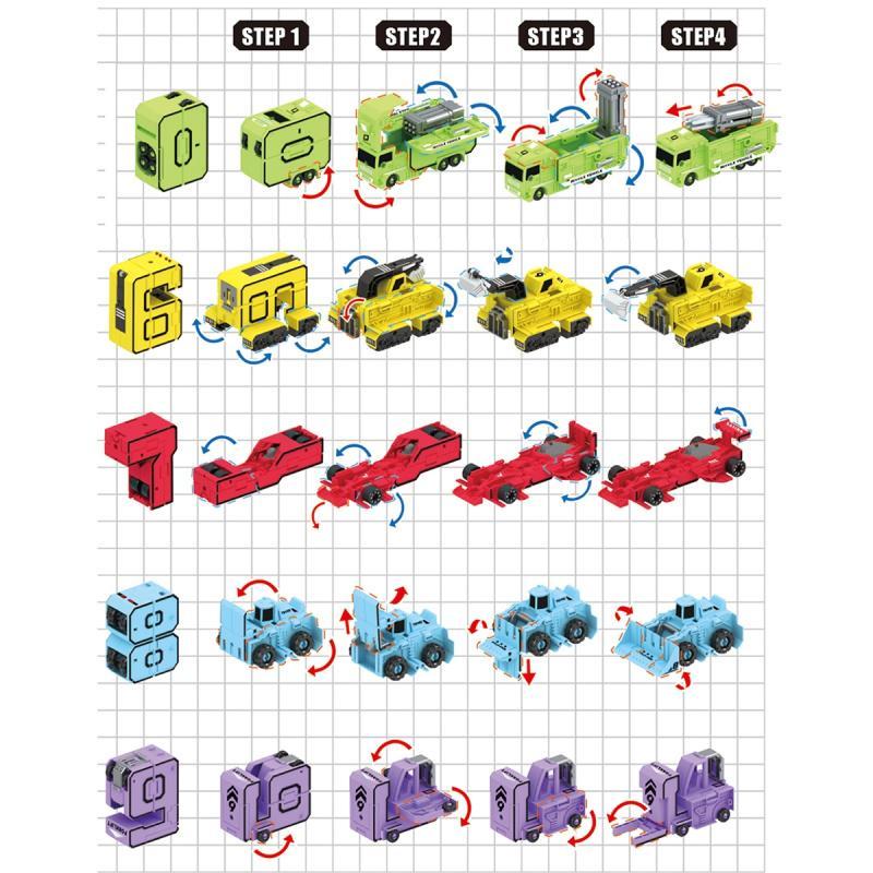 Transform Robot Toy, 0-9 Number Blocks Transform Robot Toy, STEM Learning & Educational Toy, Birthday Gift for Teens