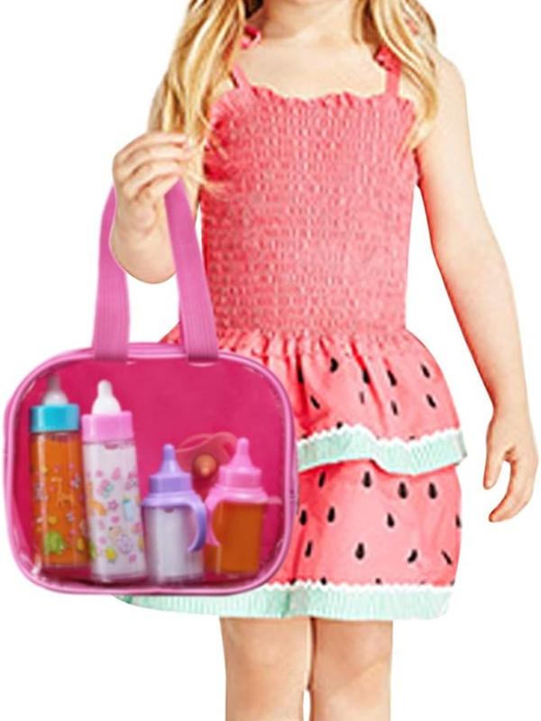 My Sweet Baby Disappearing Doll Feeding Set - 6 Piece Set for Toy Stroller with Milk & Juice Bottles and Pacifiers