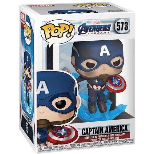 FUNKO POP! Marvel: Endgame - Captain America with Broken Shield & Mjoinir  [Collectible Figurine Statue Bust] Vinyl figurine statue