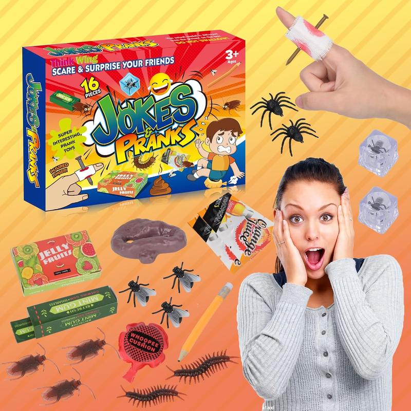 Prank Kit Funny Gag Gifts, Joke Box Ultimate Gift Set, Practical Jokes Perfect Party Favors 20 PCS Pranks for Kids Adults, April Fools Novelty Toys for Playing Jokes