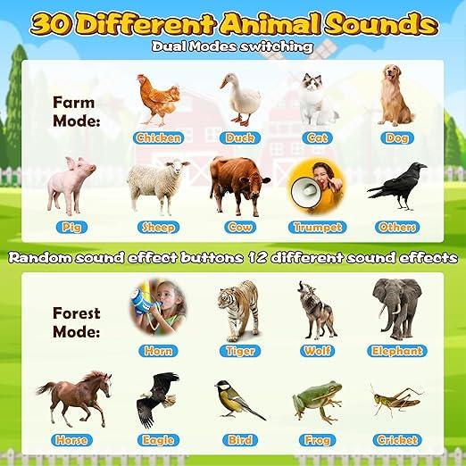 Animal Caller Toys for kids 3-5, Hunting Toys with 2 Modes & 30 Realistic Animal Sounds, Outdoor Discovery Play with 8