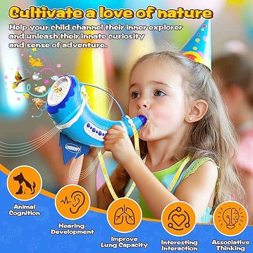 Animal Caller Toys for kids 3-5, Hunting Toys with 2 Modes & 30 Realistic Animal Sounds, Outdoor Discovery Play with 8