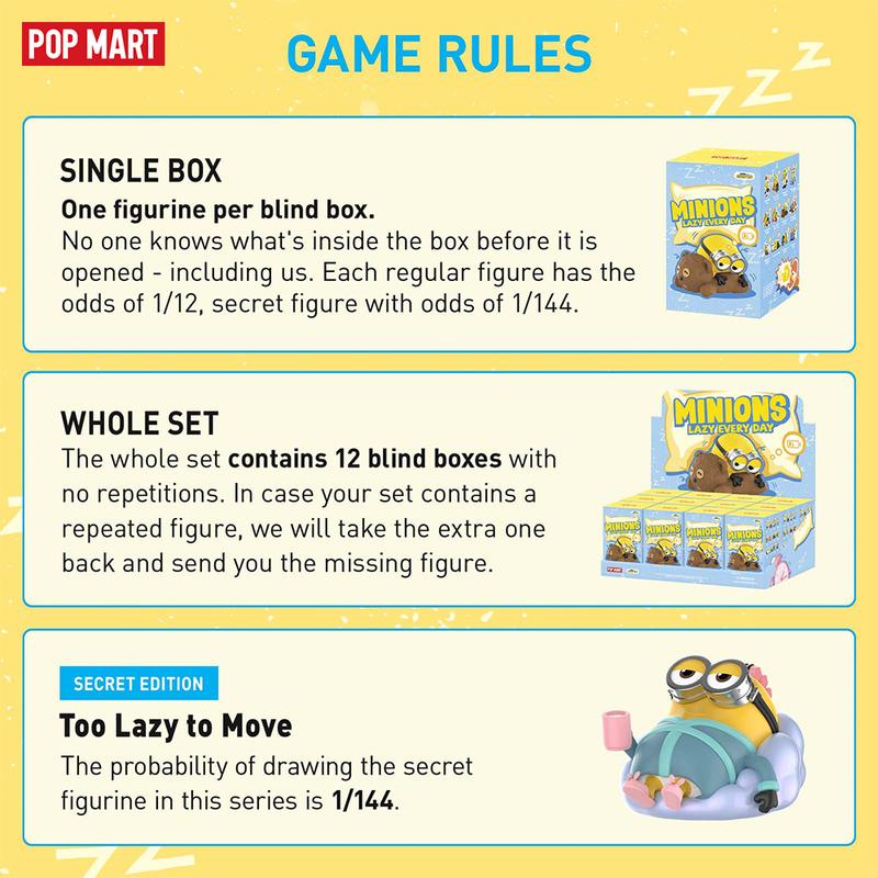 Minions Lazy Every Day Series Figures, Blind Box, Mystery Box