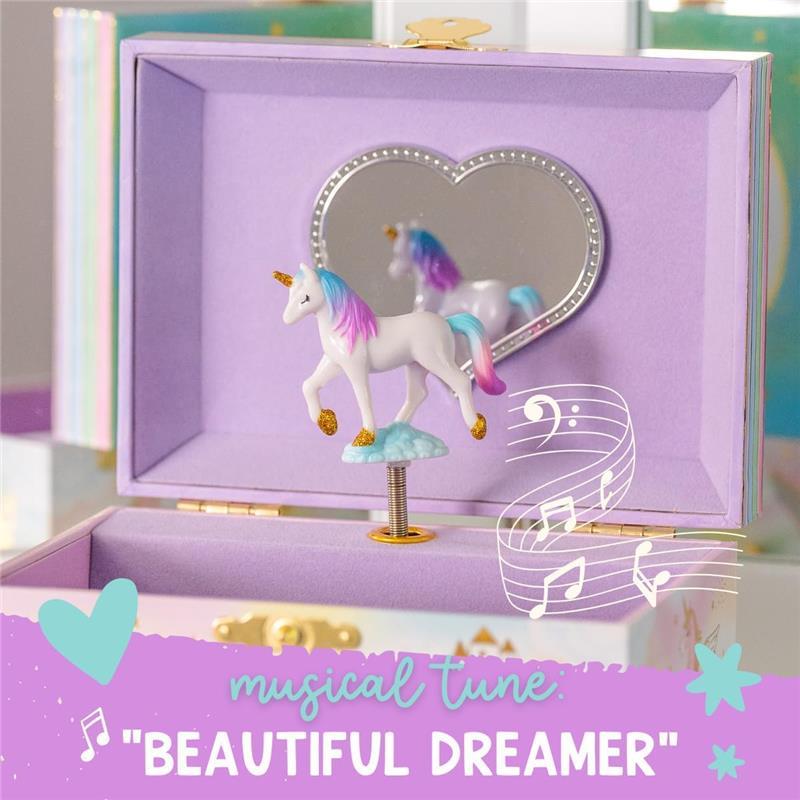 Musical Unicorn Jewelry Box for Girls - Kids Jewelry Box with Spinning Unicorn, Unicorn Gifts for Girls, Unicorn Toys - 6 x 4.7 x 3.5 in