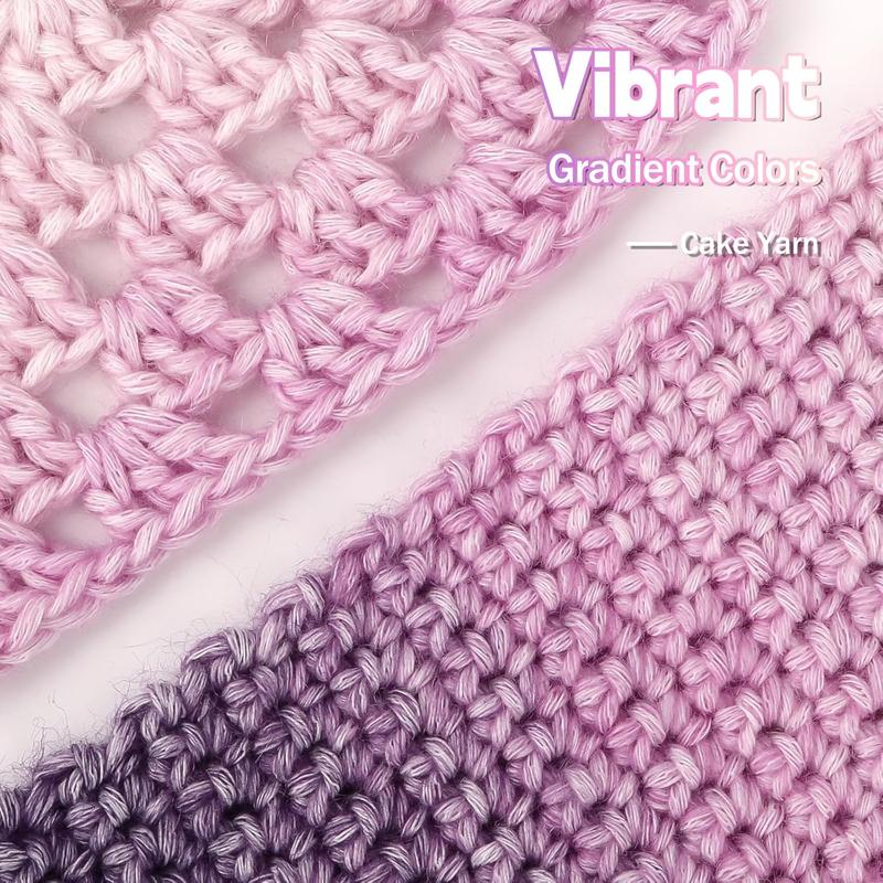 Yarn for Crocheting-Gradient Cake Yarn for Crocheting Knitting-Ombre Yarn-Multicolor Soft Rainbow Cotton Crochet Yarn for Scarves, Shawls, Blankets, and Garments(C)