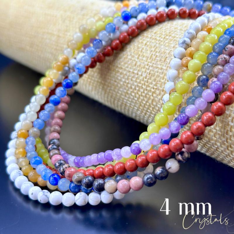 KEVI-DIY （±0.5mm) Natural Crystal Bead Set |  Free Elastic Strings & Charming Spacers | Make 2 Bracelets