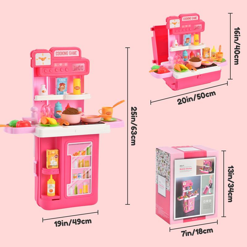 [Limited offer]Kitchen Playset 41 PCS Toys for Kid with sound and ligt, Gift for girls