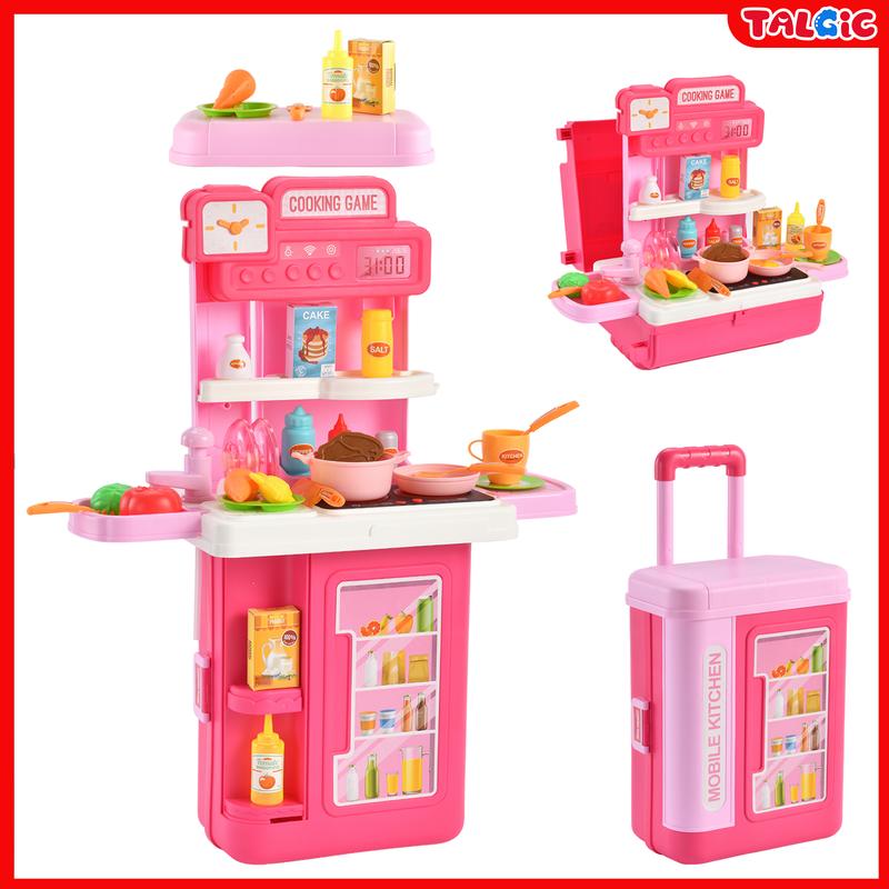 [Limited offer]Kitchen Playset 41 PCS Toys for Kid with sound and ligt, Gift for girls