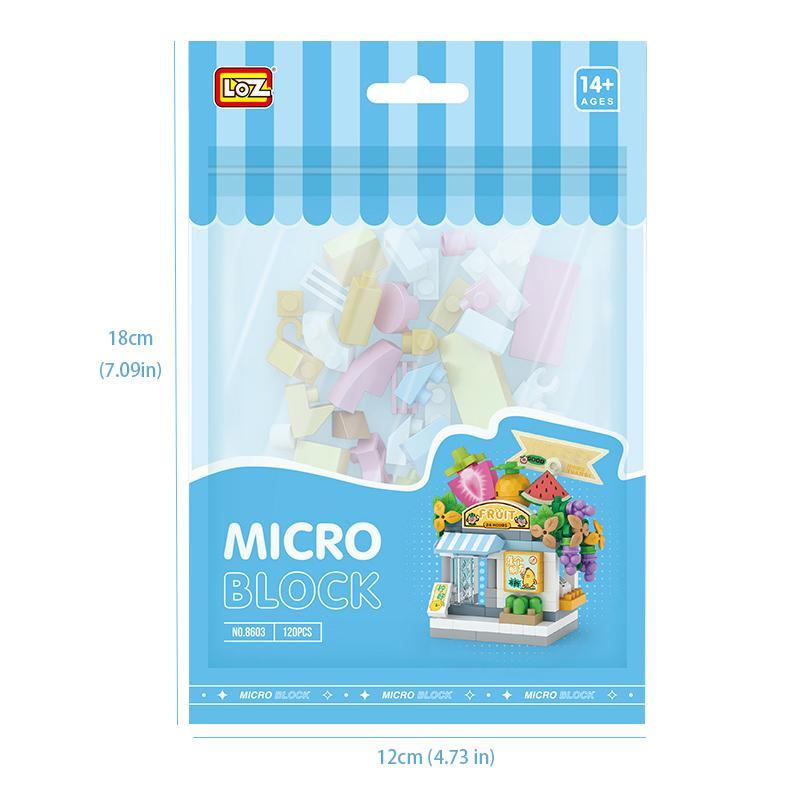 1 Set Fruit Shop Building Block Set, Street View Architecture Store Scene Series Mini Bricks Sets, Simulation DIY Construction Kit For Kids