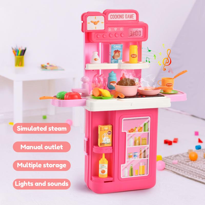 [Limited offer]Kitchen Playset 41 PCS Toys for Kid with sound and ligt, Gift for girls