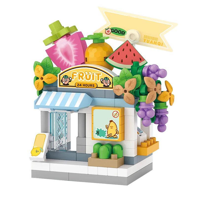 1 Set Fruit Shop Building Block Set, Street View Architecture Store Scene Series Mini Bricks Sets, Simulation DIY Construction Kit For Kids