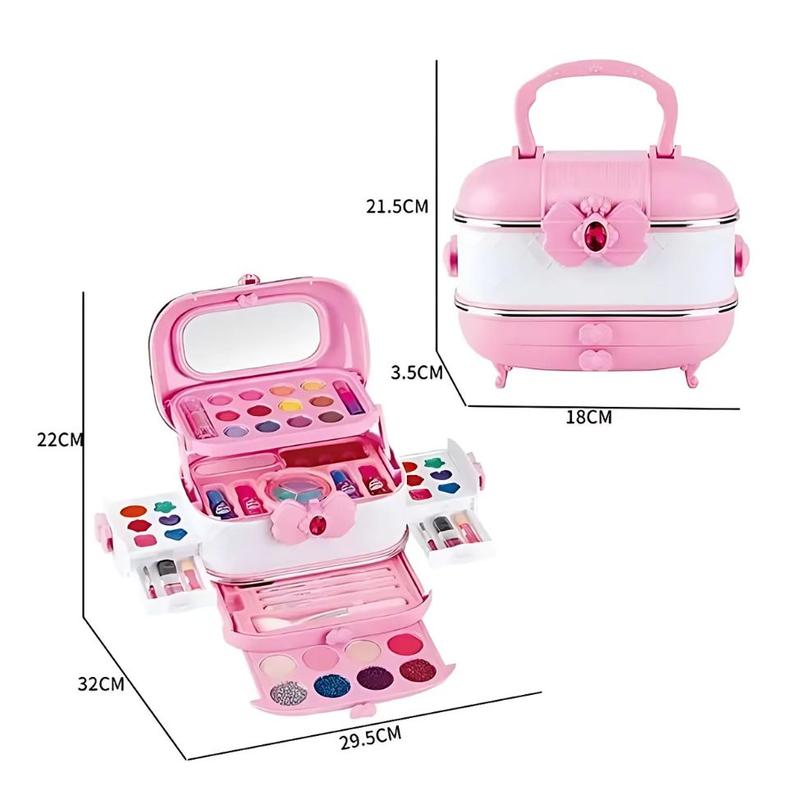 58 Pcs Kids Makeup Kit for Girl, Princess Toys Real Washable Cosmetic Set , Kids Makeup Sets for Girls, Play Make Up Christmas Gifts