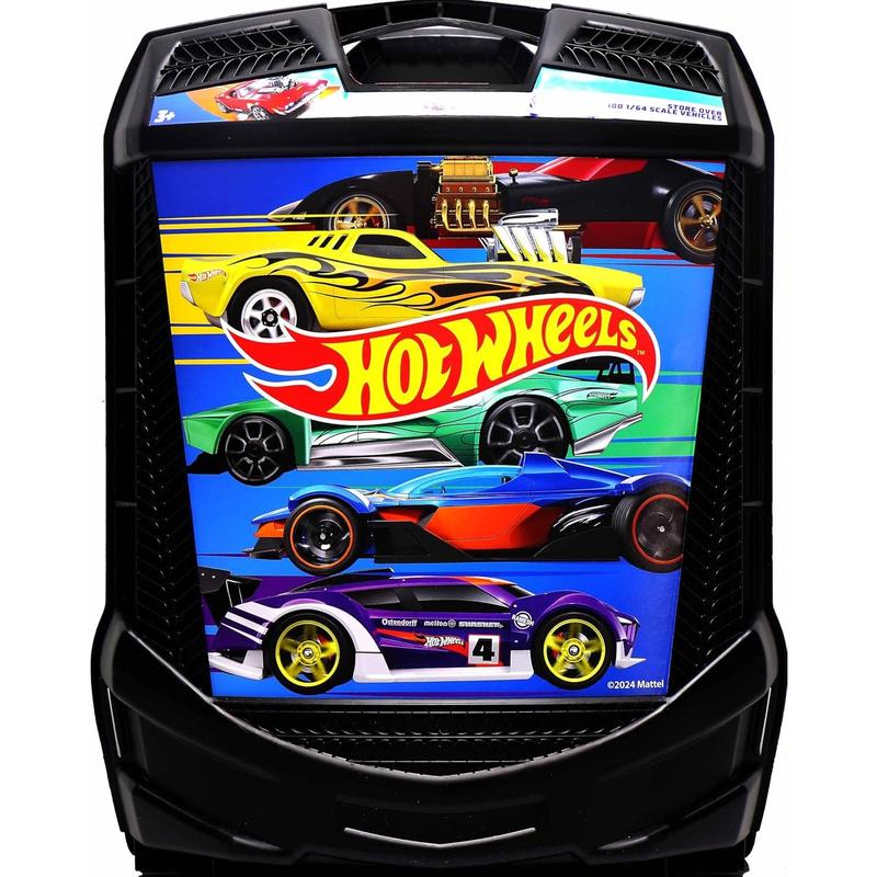 Hot Wheels 100-Car, Rolling Storage Case with Retractable Handle, Model:20135